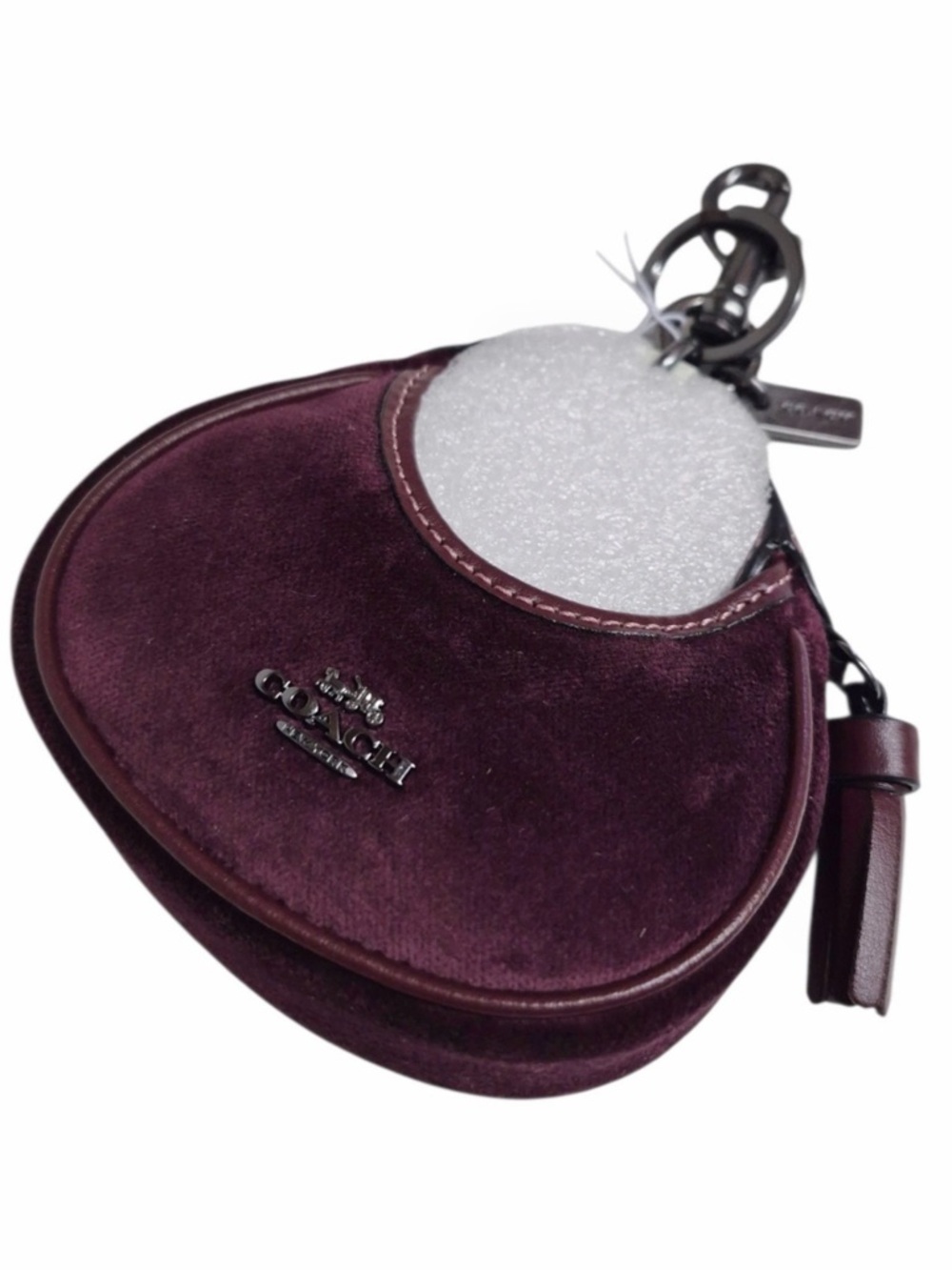Coach Plum Velvet Mini Bag Charm with Tassel - Picture 2 of 4